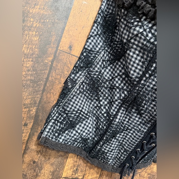 Tripp NYC black and white gingham corset top with a spider web overlay XXL - Picture 4 of 6